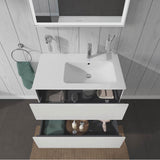 L-Cube Two Drawer Wall-Mount Vanity Unit Concrete Gray