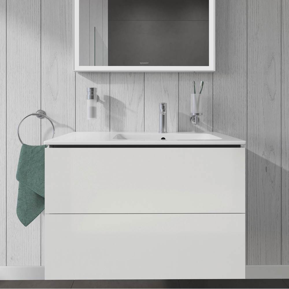 L-Cube Two Drawer Wall-Mount Vanity Unit Concrete Gray