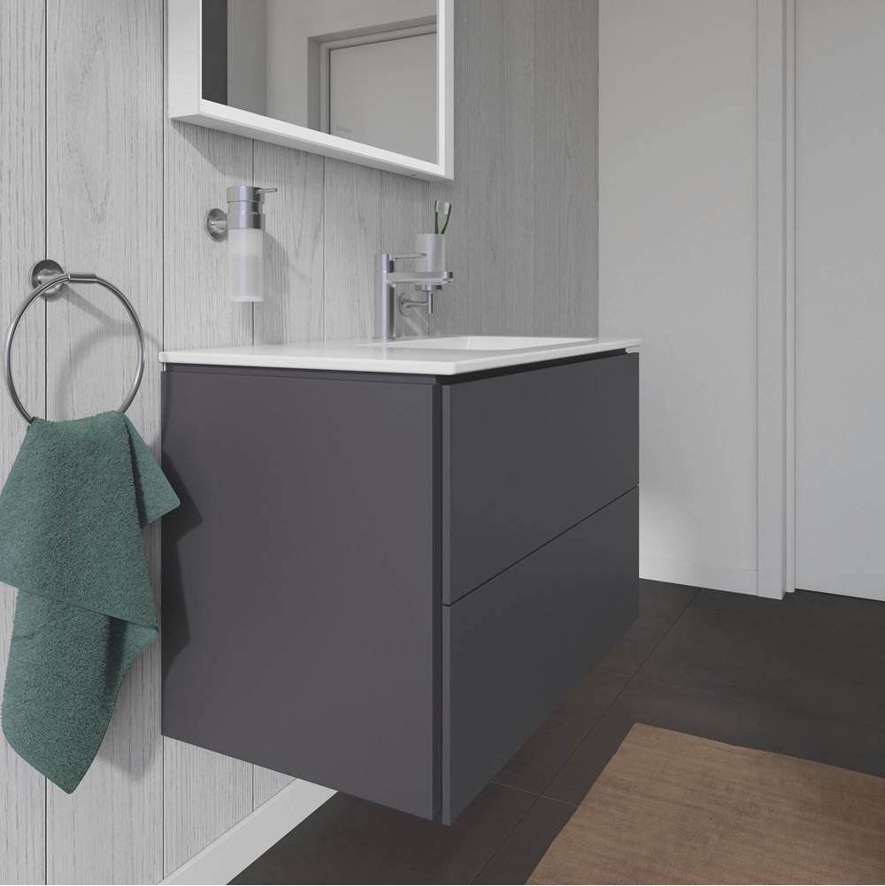 L-Cube Two Drawer Wall-Mount Vanity Unit Concrete Gray