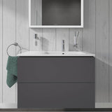 L-Cube Two Drawer Wall-Mount Vanity Unit Concrete Gray