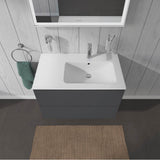L-Cube Two Drawer Wall-Mount Vanity Unit Concrete Gray