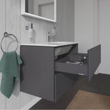 L-Cube Two Drawer Wall-Mount Vanity Unit Concrete Gray