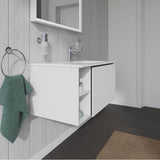 L-Cube One Drawer Wall-Mount Vanity Unit Concrete Gray