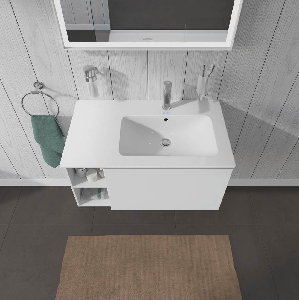 L-Cube One Drawer Wall-Mount Vanity Unit Concrete Gray