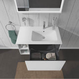 L-Cube One Drawer Wall-Mount Vanity Unit Concrete Gray
