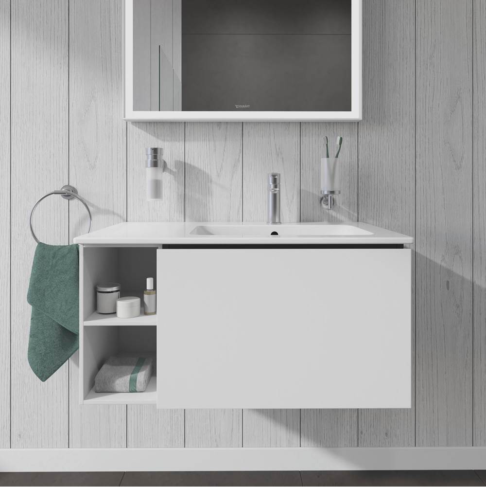 L-Cube One Drawer Wall-Mount Vanity Unit Concrete Gray