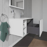 L-Cube One Drawer Wall-Mount Vanity Unit Concrete Gray