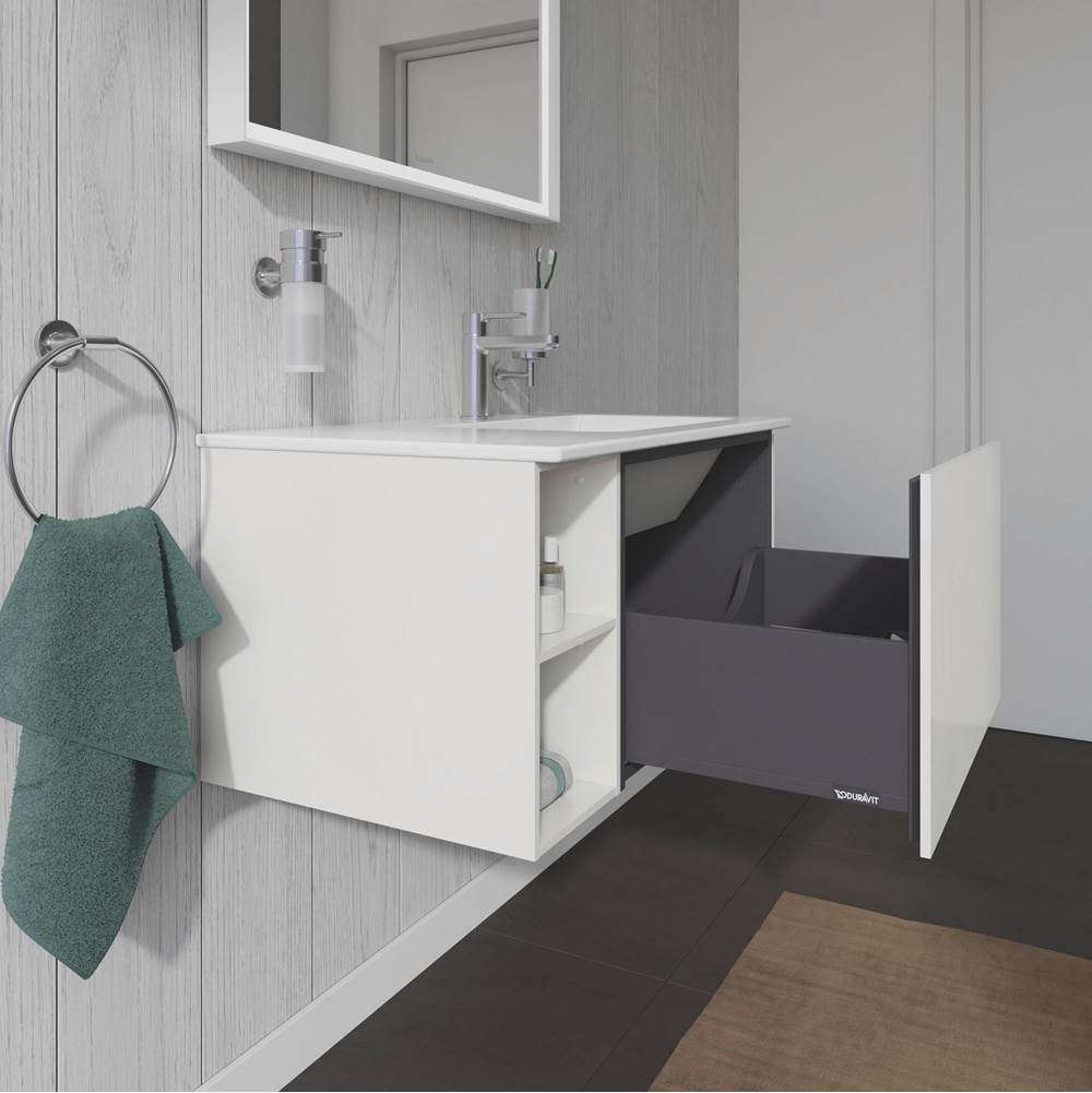 L-Cube One Drawer Wall-Mount Vanity Unit Concrete Gray