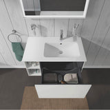L-Cube One Drawer Wall-Mount Vanity Unit Concrete Gray