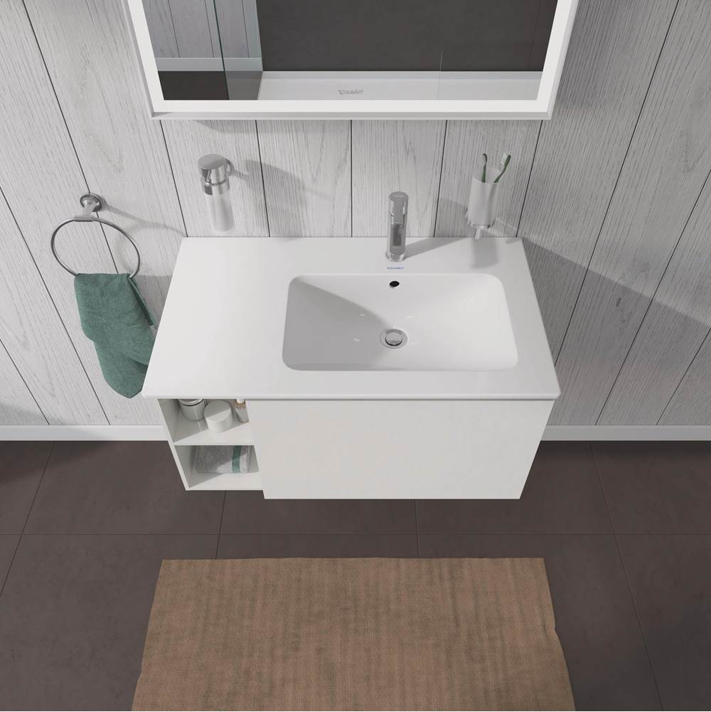 L-Cube One Drawer Wall-Mount Vanity Unit Concrete Gray