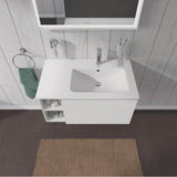 L-Cube One Drawer Wall-Mount Vanity Unit Concrete Gray
