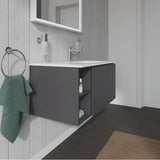 L-Cube One Drawer Wall-Mount Vanity Unit Concrete Gray