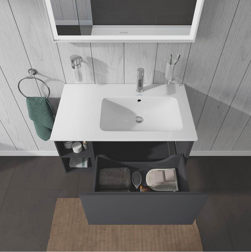 L-Cube One Drawer Wall-Mount Vanity Unit Concrete Gray