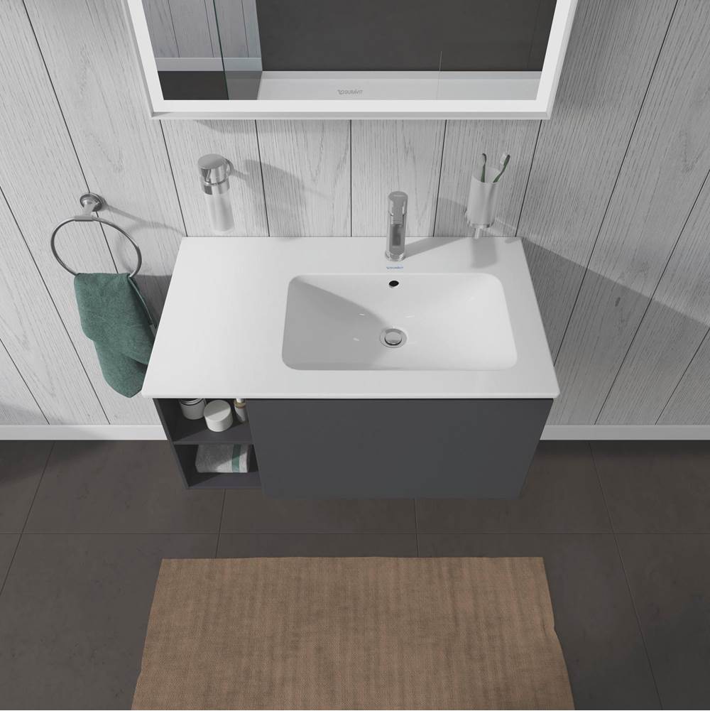 L-Cube One Drawer Wall-Mount Vanity Unit Concrete Gray
