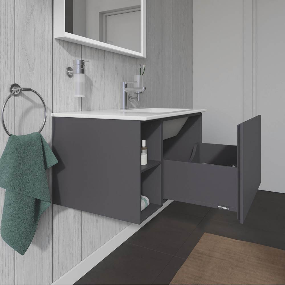 L-Cube One Drawer Wall-Mount Vanity Unit Concrete Gray