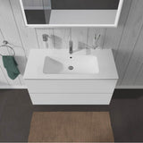 L-Cube Two Drawer Wall-Mount Vanity Unit Concrete Gray