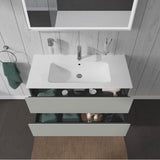 L-Cube Two Drawer Wall-Mount Vanity Unit Concrete Gray