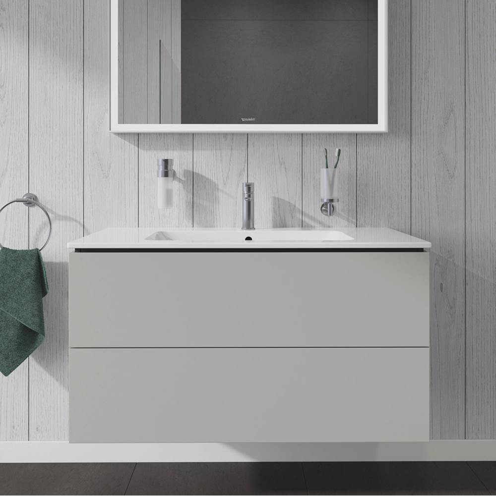 L-Cube Two Drawer Wall-Mount Vanity Unit Concrete Gray