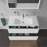 L-Cube Two Drawer Wall-Mount Vanity Unit Concrete Gray