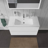 L-Cube Two Drawer Wall-Mount Vanity Unit Concrete Gray