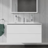 L-Cube Two Drawer Wall-Mount Vanity Unit Concrete Gray