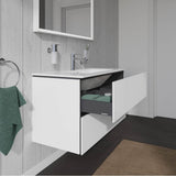 L-Cube Two Drawer Wall-Mount Vanity Unit Concrete Gray