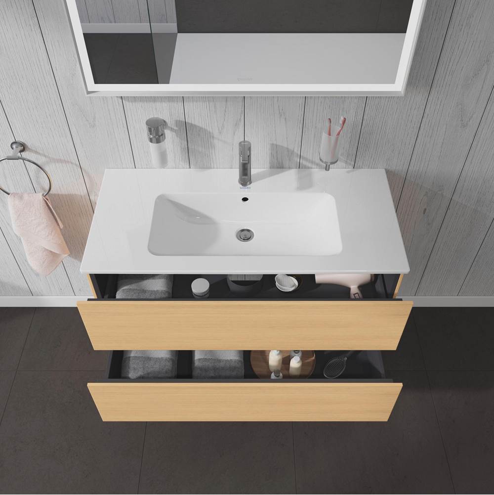 L-Cube Two Drawer Wall-Mount Vanity Unit Concrete Gray