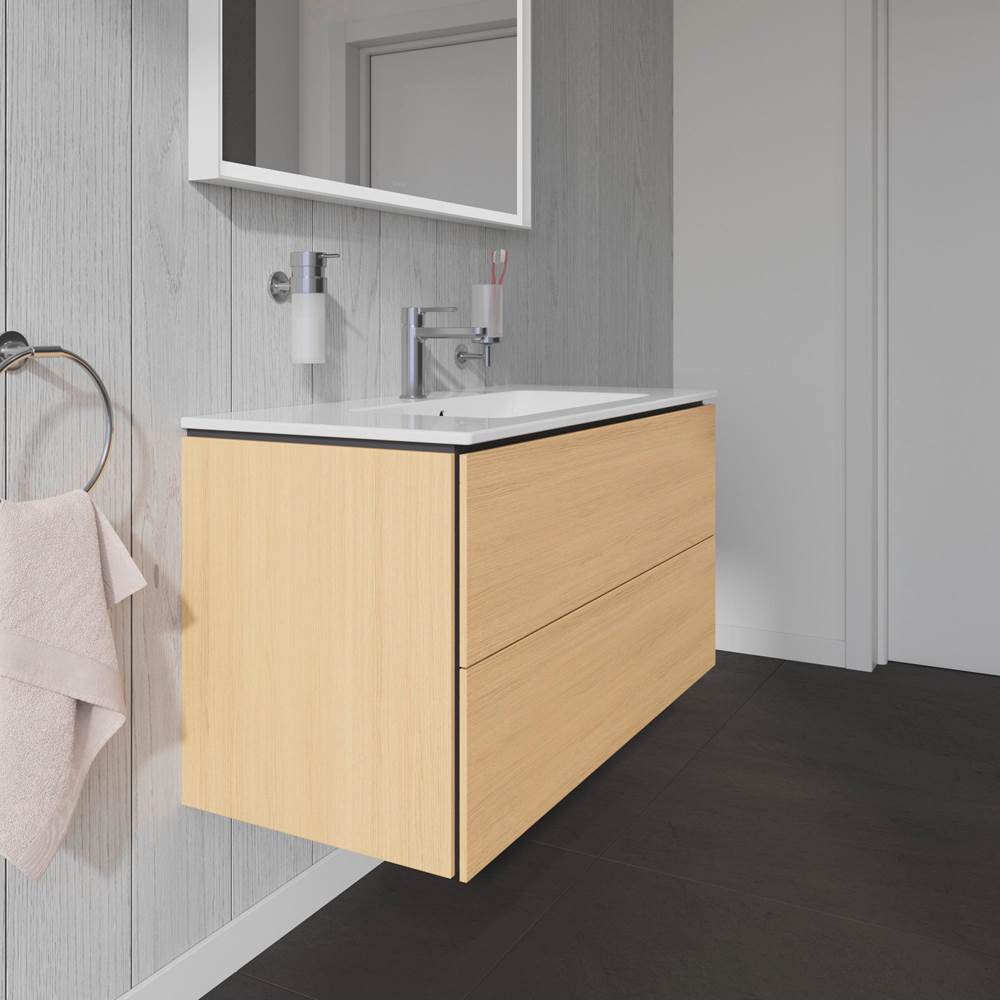 L-Cube Two Drawer Wall-Mount Vanity Unit Concrete Gray