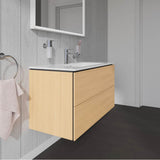L-Cube Two Drawer Wall-Mount Vanity Unit Concrete Gray