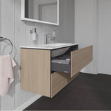 L-Cube Two Drawer Wall-Mount Vanity Unit Concrete Gray