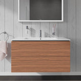 L-Cube Two Drawer Wall-Mount Vanity Unit Concrete Gray