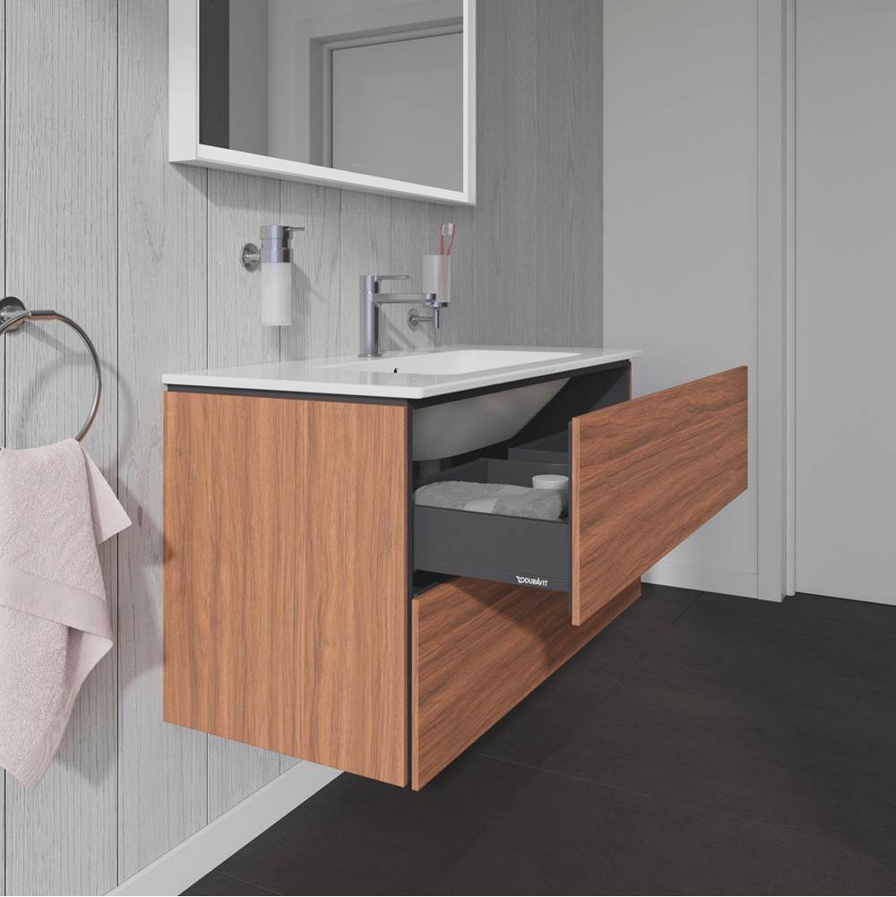 L-Cube Two Drawer Wall-Mount Vanity Unit Concrete Gray