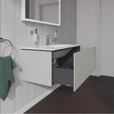 L-Cube One Drawer Wall-Mount Vanity Unit Concrete Gray