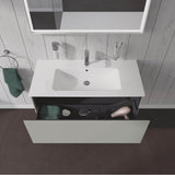 L-Cube One Drawer Wall-Mount Vanity Unit Concrete Gray