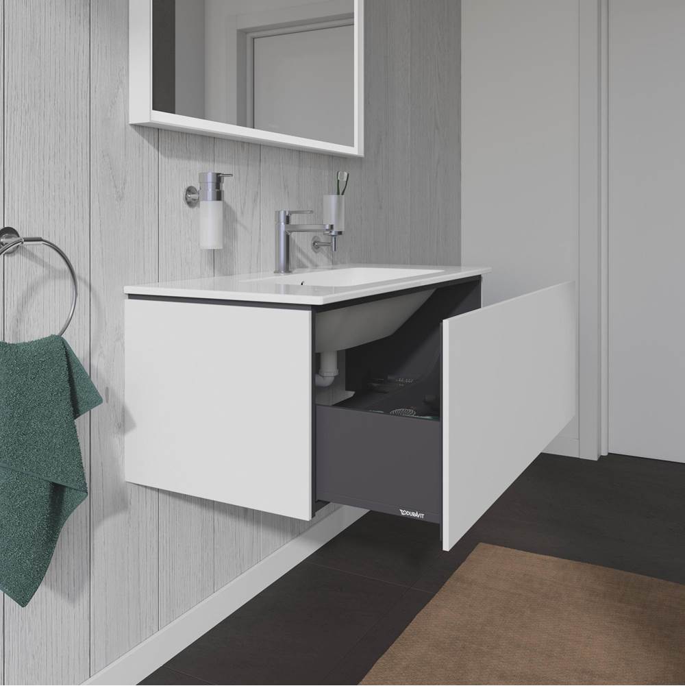 L-Cube One Drawer Wall-Mount Vanity Unit Concrete Gray
