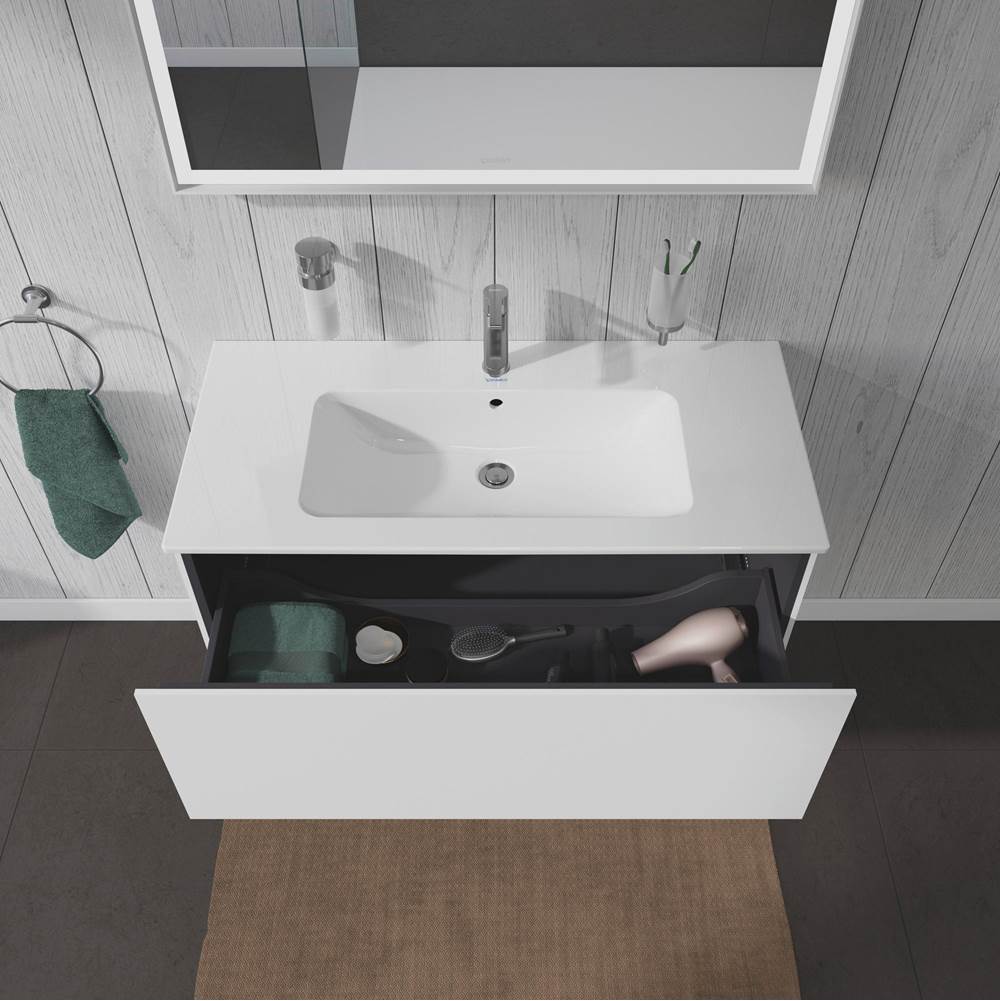 L-Cube One Drawer Wall-Mount Vanity Unit Concrete Gray