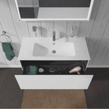 L-Cube One Drawer Wall-Mount Vanity Unit Concrete Gray