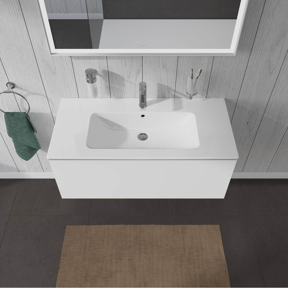 L-Cube One Drawer Wall-Mount Vanity Unit Concrete Gray