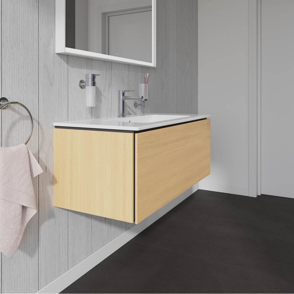 L-Cube One Drawer Wall-Mount Vanity Unit Concrete Gray
