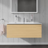 L-Cube One Drawer Wall-Mount Vanity Unit Concrete Gray