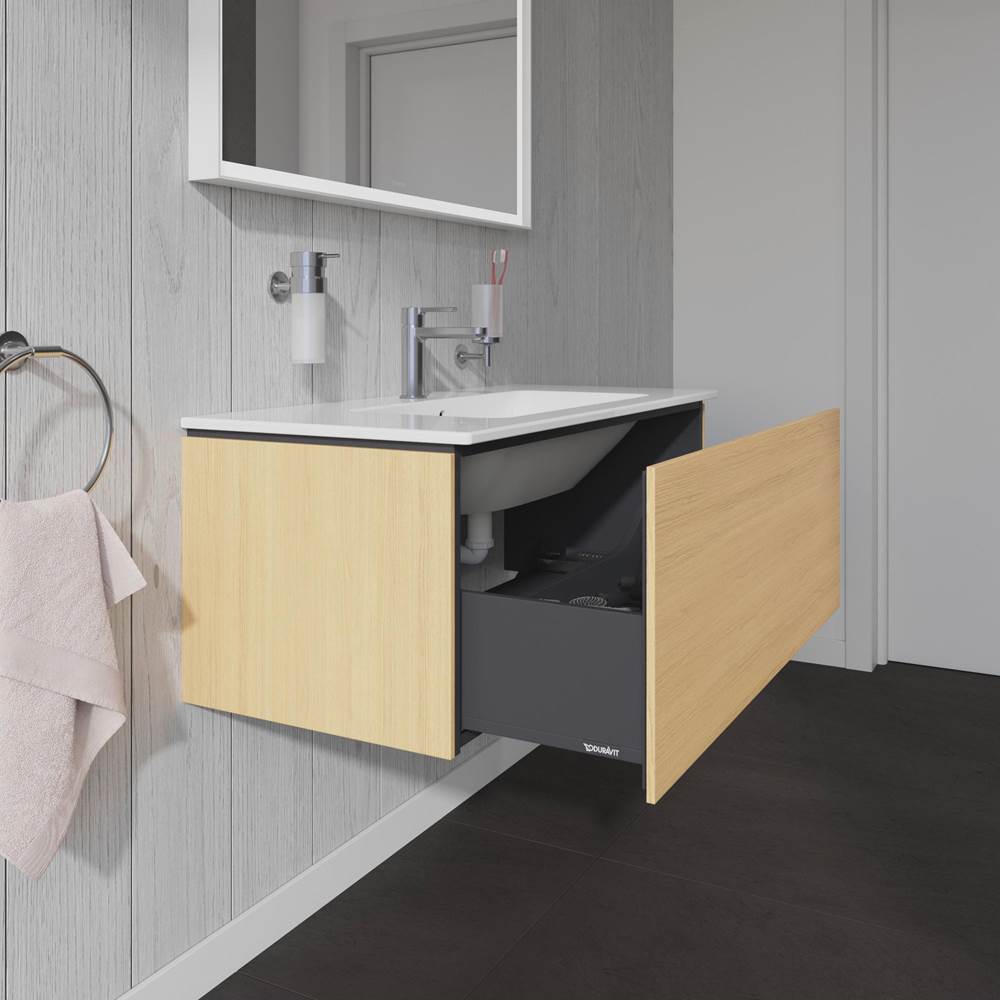 L-Cube One Drawer Wall-Mount Vanity Unit Concrete Gray