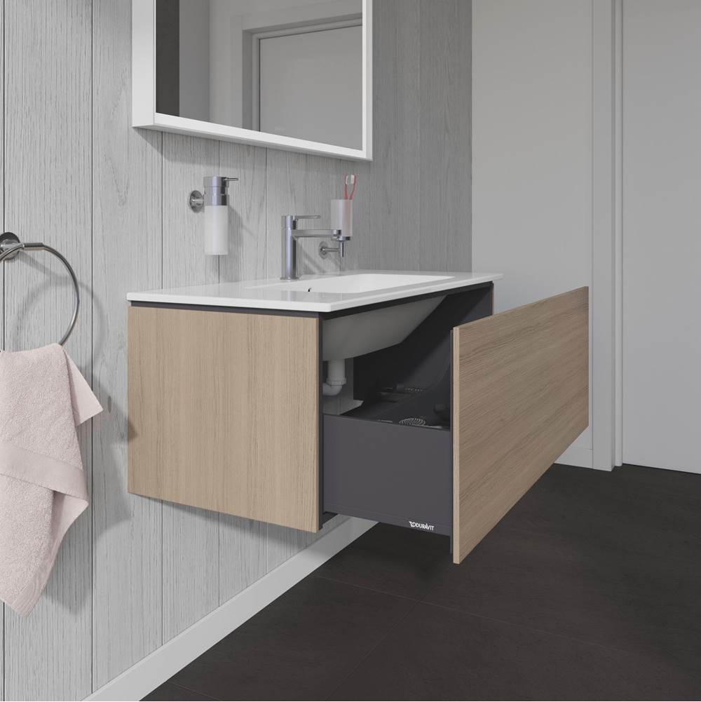 L-Cube One Drawer Wall-Mount Vanity Unit Concrete Gray