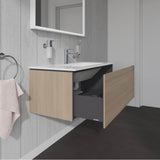 L-Cube One Drawer Wall-Mount Vanity Unit Concrete Gray