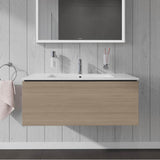 L-Cube One Drawer Wall-Mount Vanity Unit Concrete Gray