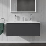 L-Cube One Drawer Wall-Mount Vanity Unit Concrete Gray
