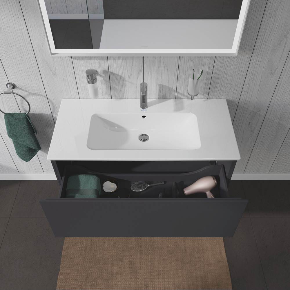 L-Cube One Drawer Wall-Mount Vanity Unit Concrete Gray