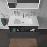 L-Cube One Drawer Wall-Mount Vanity Unit Concrete Gray