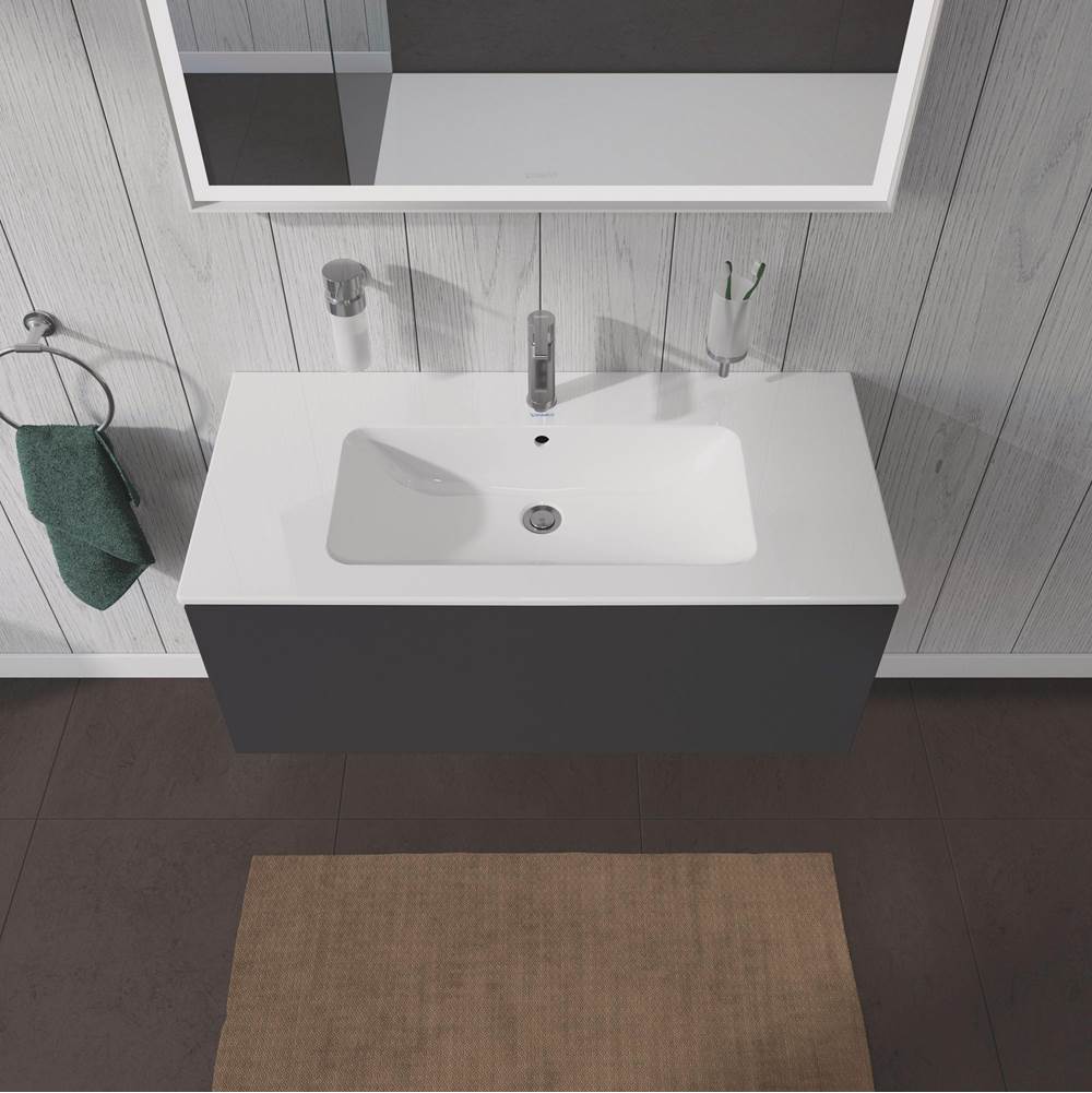 L-Cube One Drawer Wall-Mount Vanity Unit Concrete Gray
