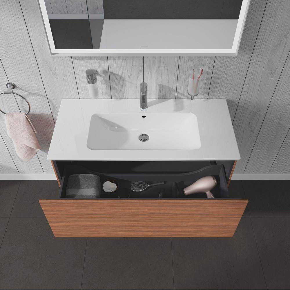 L-Cube One Drawer Wall-Mount Vanity Unit Concrete Gray