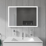 L-Cube Mirror with Lighting White Aluminum